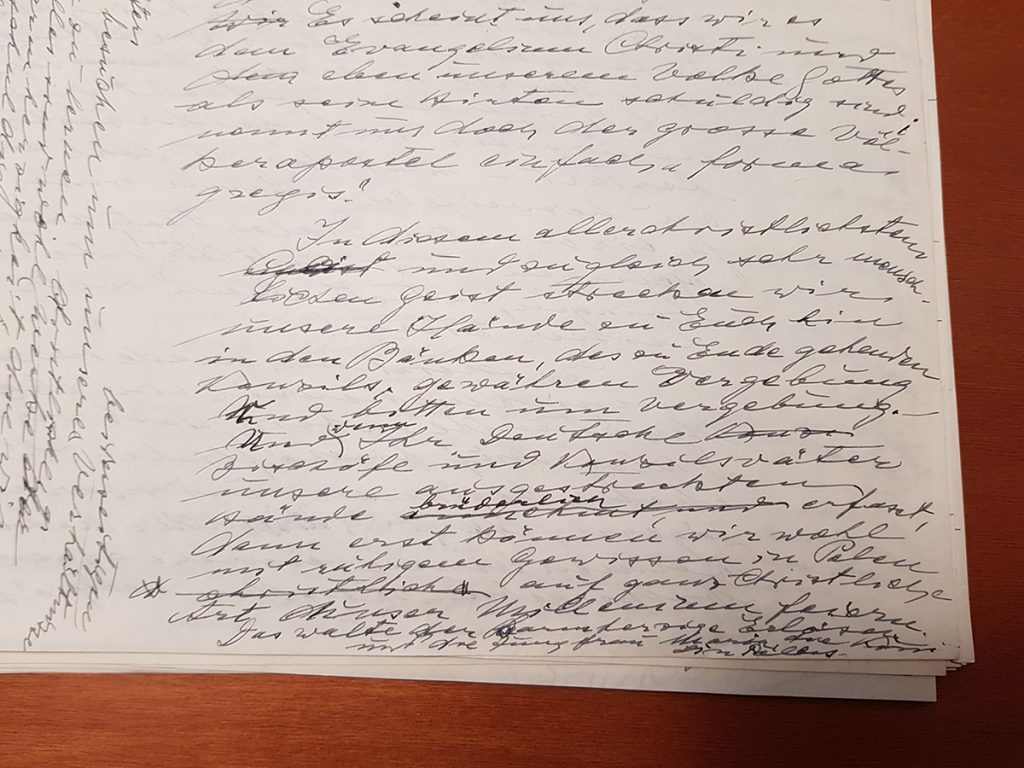 Fragment of a manuscript of the Letter with the famous sentence “We forgive and ask for forgiveness”