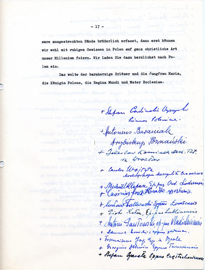 Fragment of a manuscript of the Letter with the famous sentence “We forgive and ask for forgiveness”