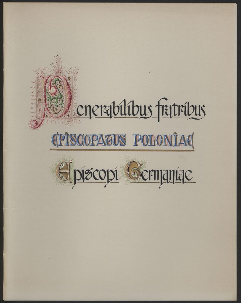 8. Title page of the Reply from the German bishops to the Polish Letter, 5 December 1965; Warsaw Archdiocesan Archive.